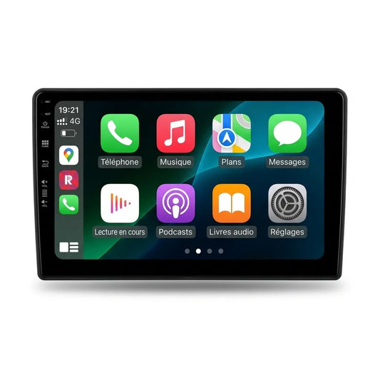 Autoradio CarPlay Citroën C5 II (2008-2017) écran tactile 10,1 pouces, vue de face sur fond blanc