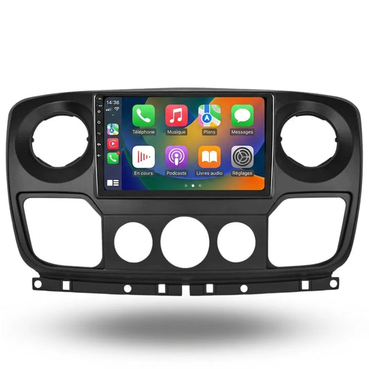 Autoradio CarPlay et Android Auto 10,1 pouces avec façade Renault Master 3 (2010-2019)