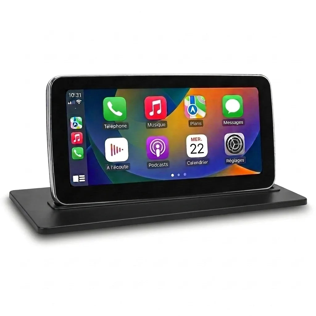 Écran CarPlay 10,25 pouces à liseré argenté pour Audi Q5 et SQ5 8R, interface Apple CarPlay en français