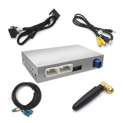 Boîtier CarPlay sans fil pour Seat Leon 3 (2012-2020) avec écran d'origine : boîtier, faisceau plug and play, câble vidéo et antenne Wi-Fi